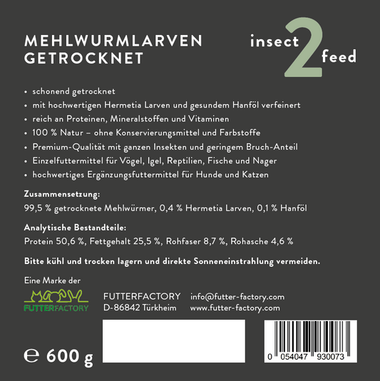 Getrocknete Mehlwurmlarven