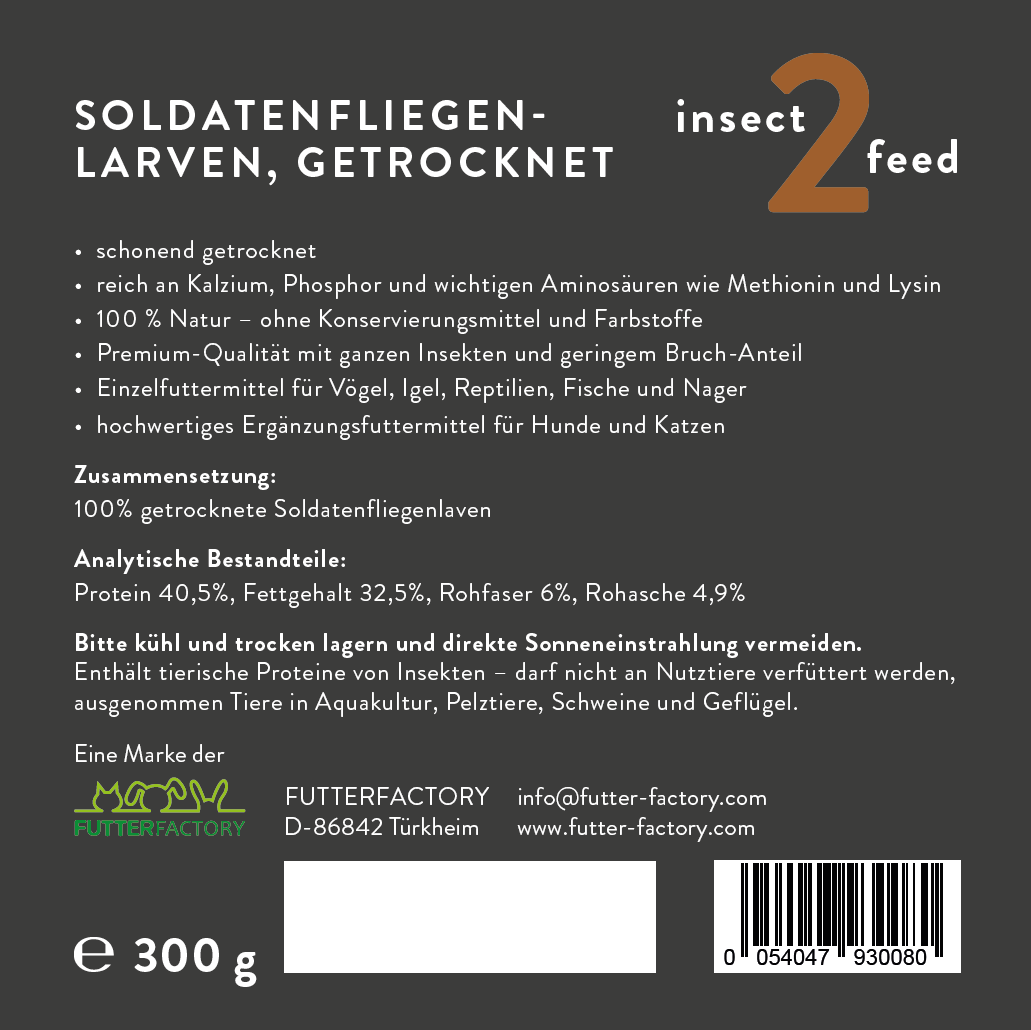 Soldatenfliegenlarven getrocknet