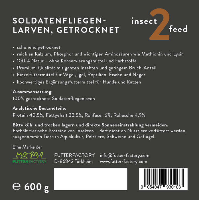 Soldatenfliegenlarven getrocknet